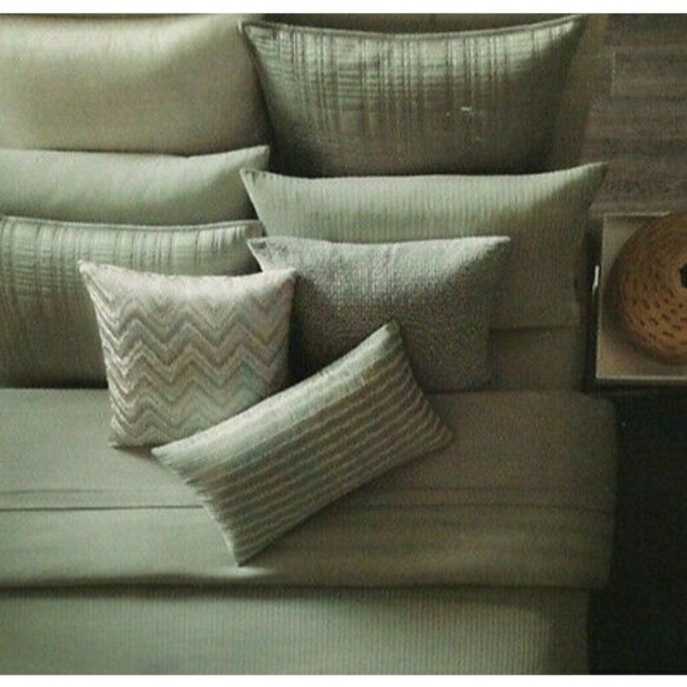 OAKE‎ Sequence Pillow Sham  Standard Green 100% Cotton